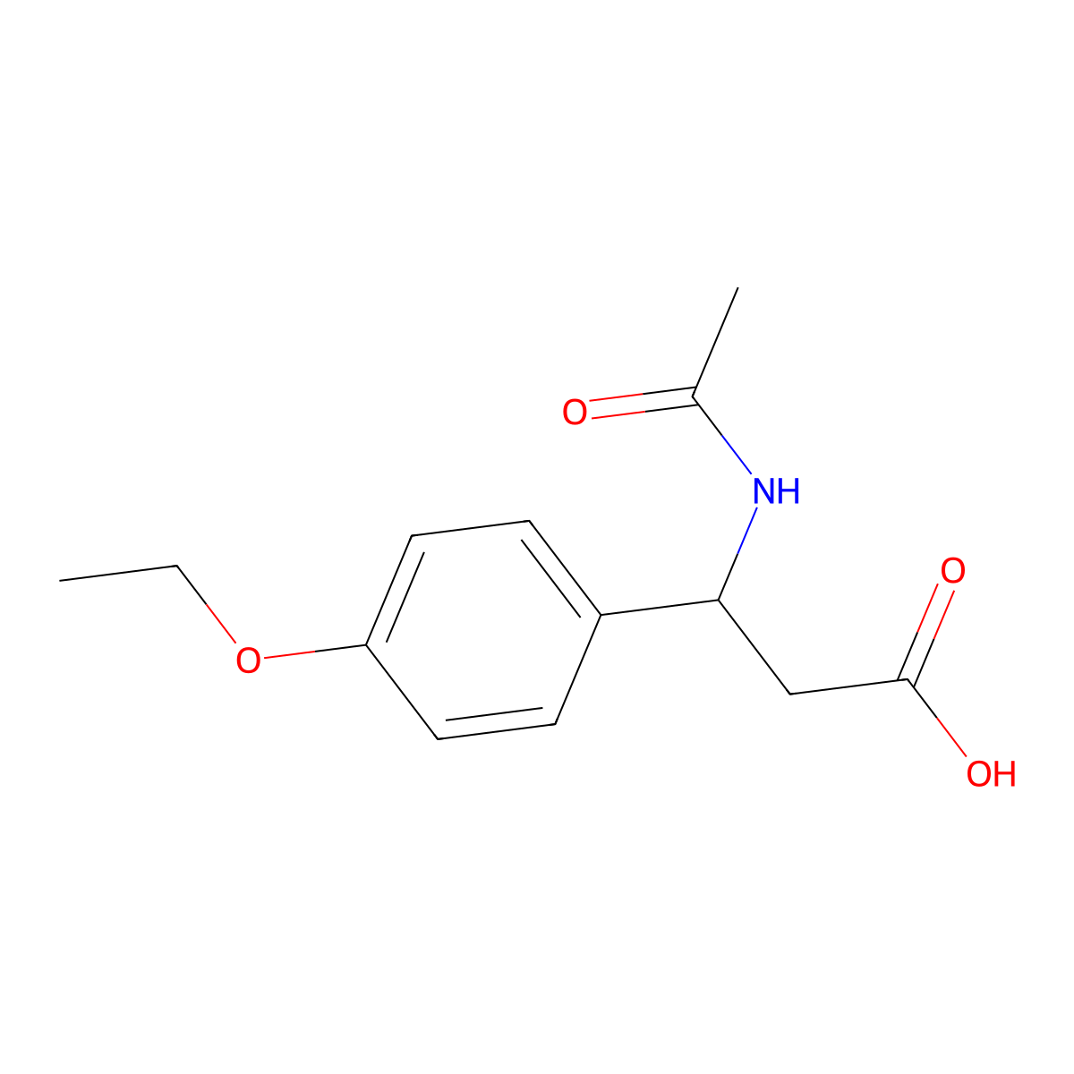 3-Acetamido-3-(4-ethoxyphenyl)propanoic acid molecular structure, CAS 309293-85-4