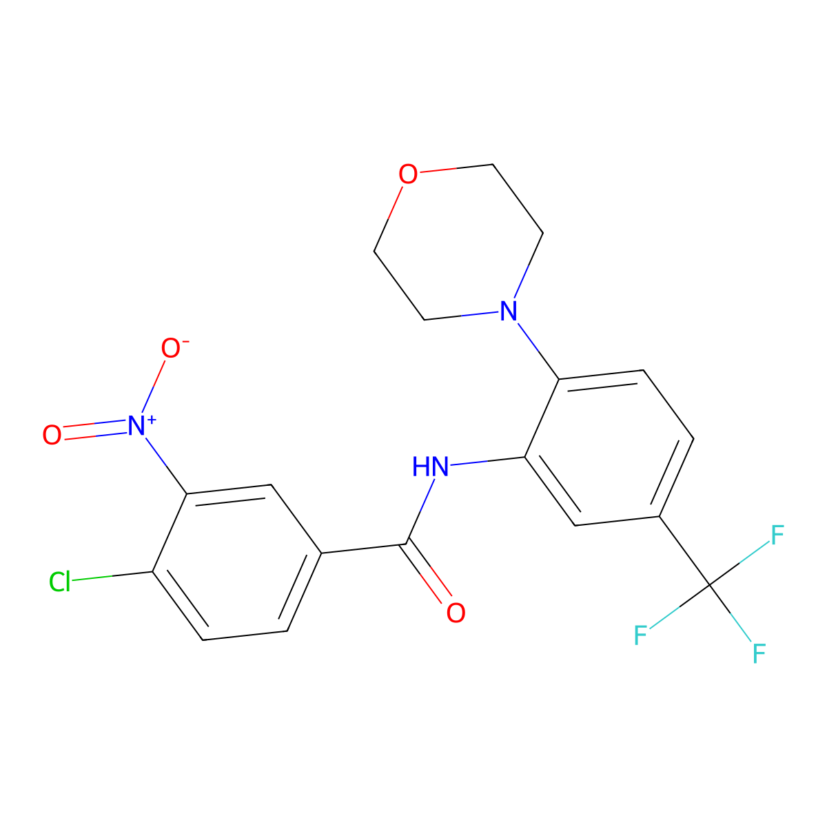 4-chloro-N-[2-morpholin-4-yl-5-(trifluoromethyl)phenyl]-3-nitrobenzamide molecular structure, CAS 309293-86-5