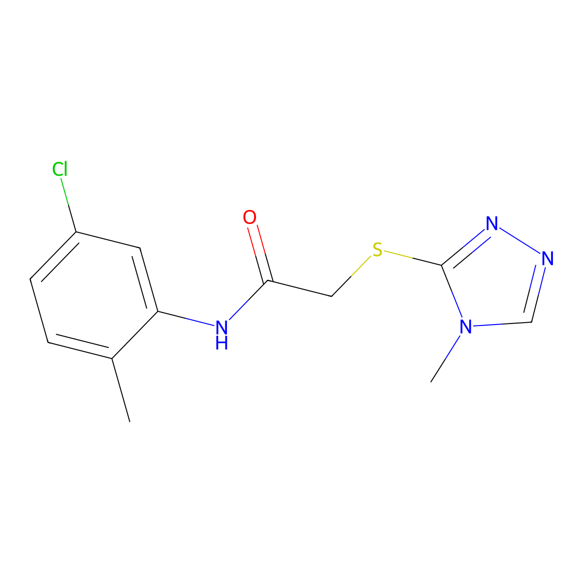 N-(5-chloro-2-methylphenyl)-2-[(4-methyl-1,2,4-triazol-3-yl)sulfanyl]acetamide molecular structure, CAS 309293-87-6