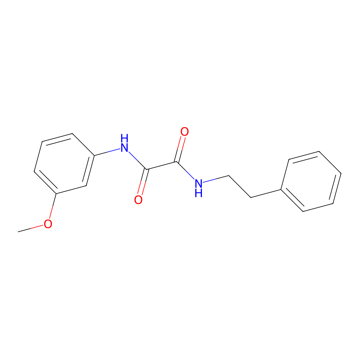 N-(3-methoxyphenyl)-N'-(2-phenylethyl)ethanediamide molecular structure, CAS 309293-96-7