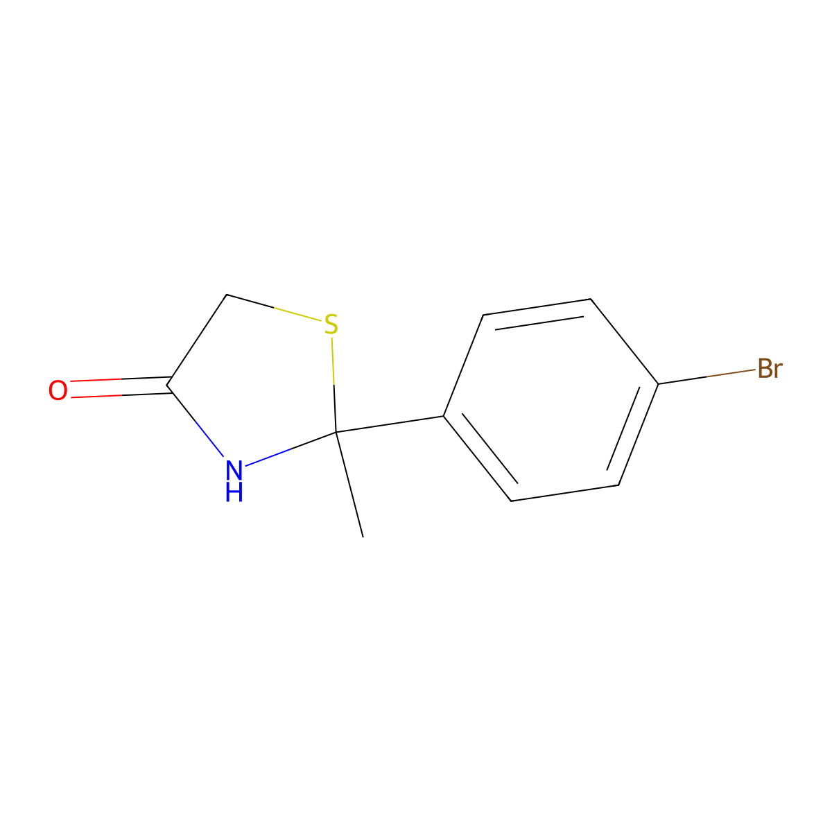 2-(4-Bromophenyl)-2-methyl-1,3-thiazolidin-4-one molecular structure, CAS 309294-12-0