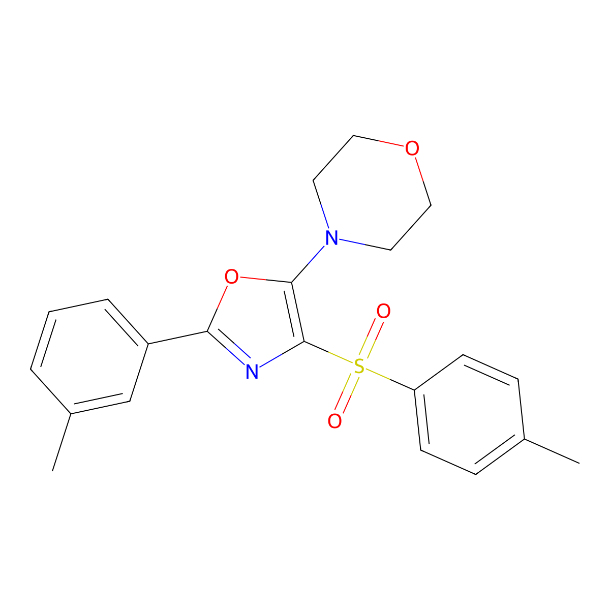 4-(2-(m-Tolyl)-4-tosyloxazol-5-yl)morpholine molecular structure, CAS 309294-38-0