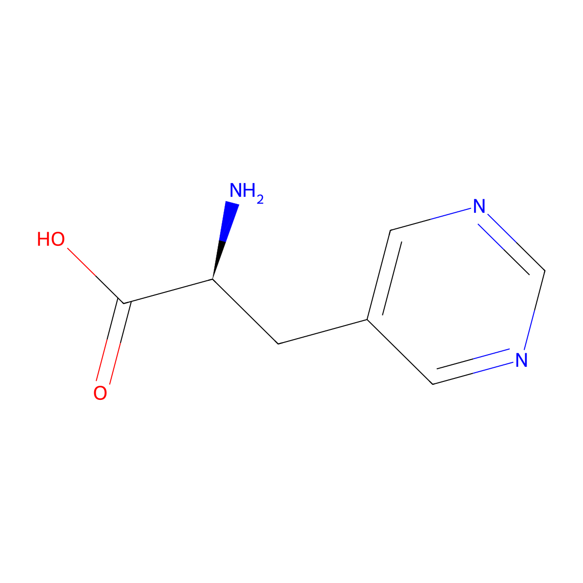 (S)-2-amino-3-(pyrimidin-5-yl)propanoic acid molecular structure, CAS 309296-08-0