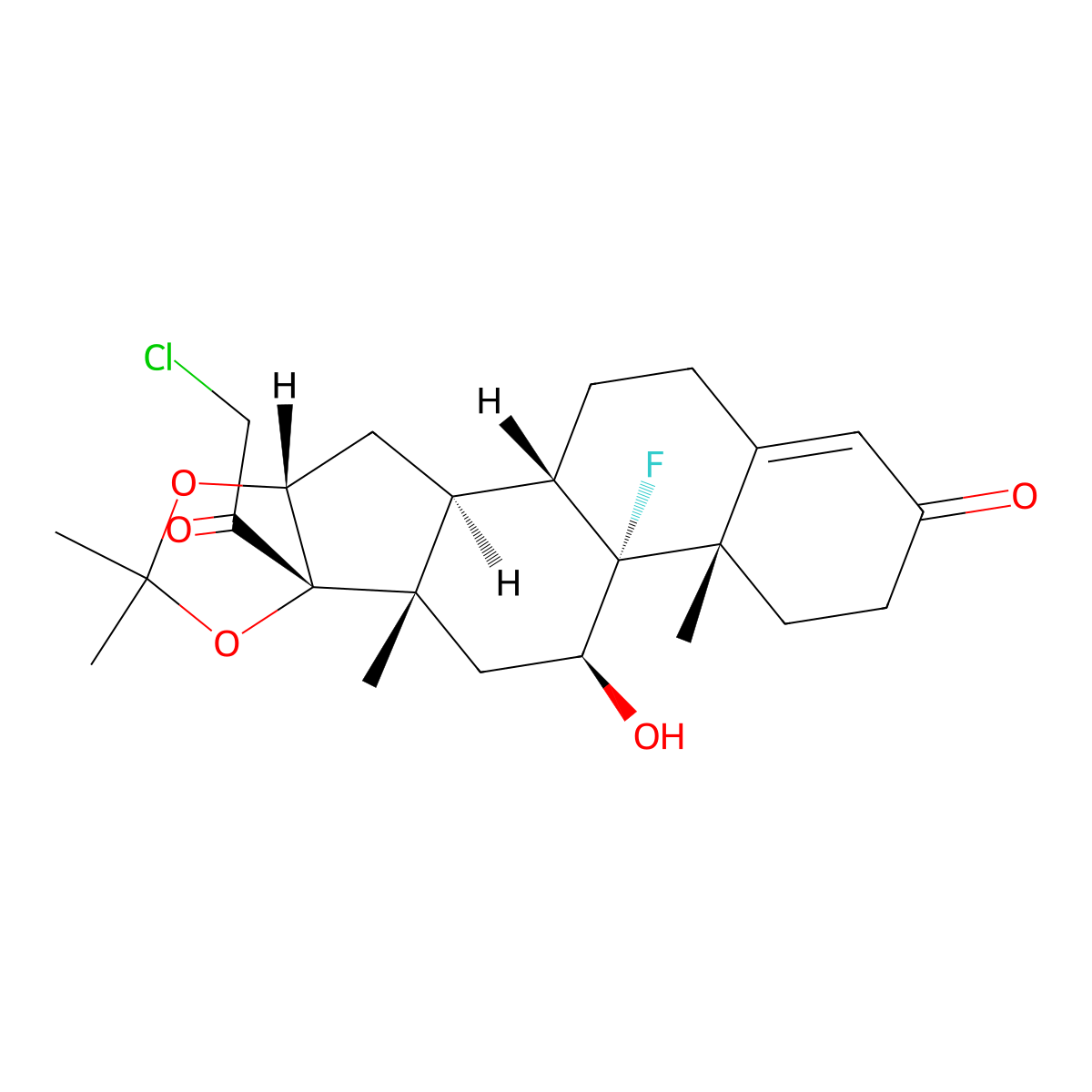 Halcinonide molecular structure, CAS 3093-35-4