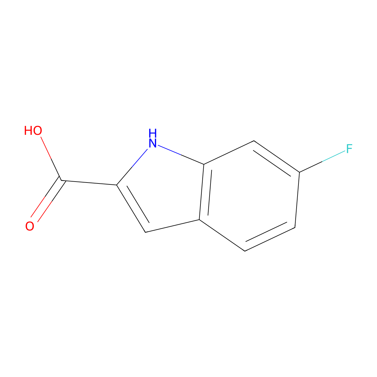 6-Fluoroindole-2-carboxylic Acid molecular structure, CAS 3093-97-8