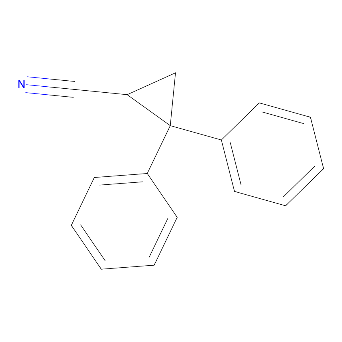 2,2-Diphenylcyclopropanecarbonitrile molecular structure, CAS 30932-41-3