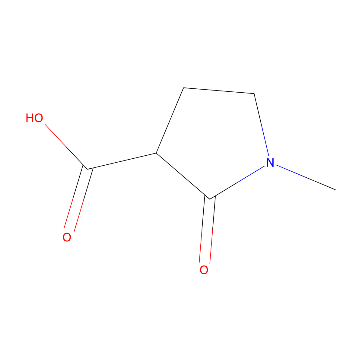 1-Methyl-2-oxopyrrolidine-3-carboxylic acid molecular structure, CAS 30932-84-4