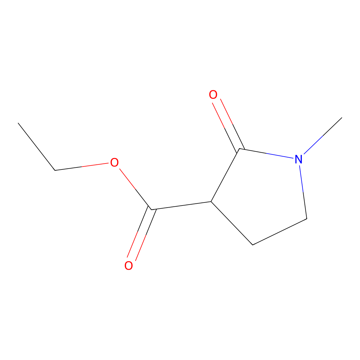 Ethyl 1-methyl-2-oxopyrrolidine-3-carboxylate molecular structure, CAS 30932-85-5