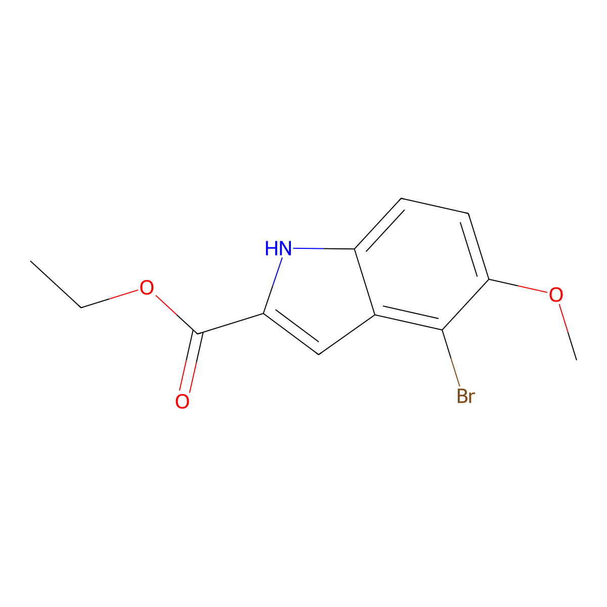 Ethyl 4-bromo-5-methoxy-1H-indole-2-carboxylate molecular structure, CAS 30933-69-8