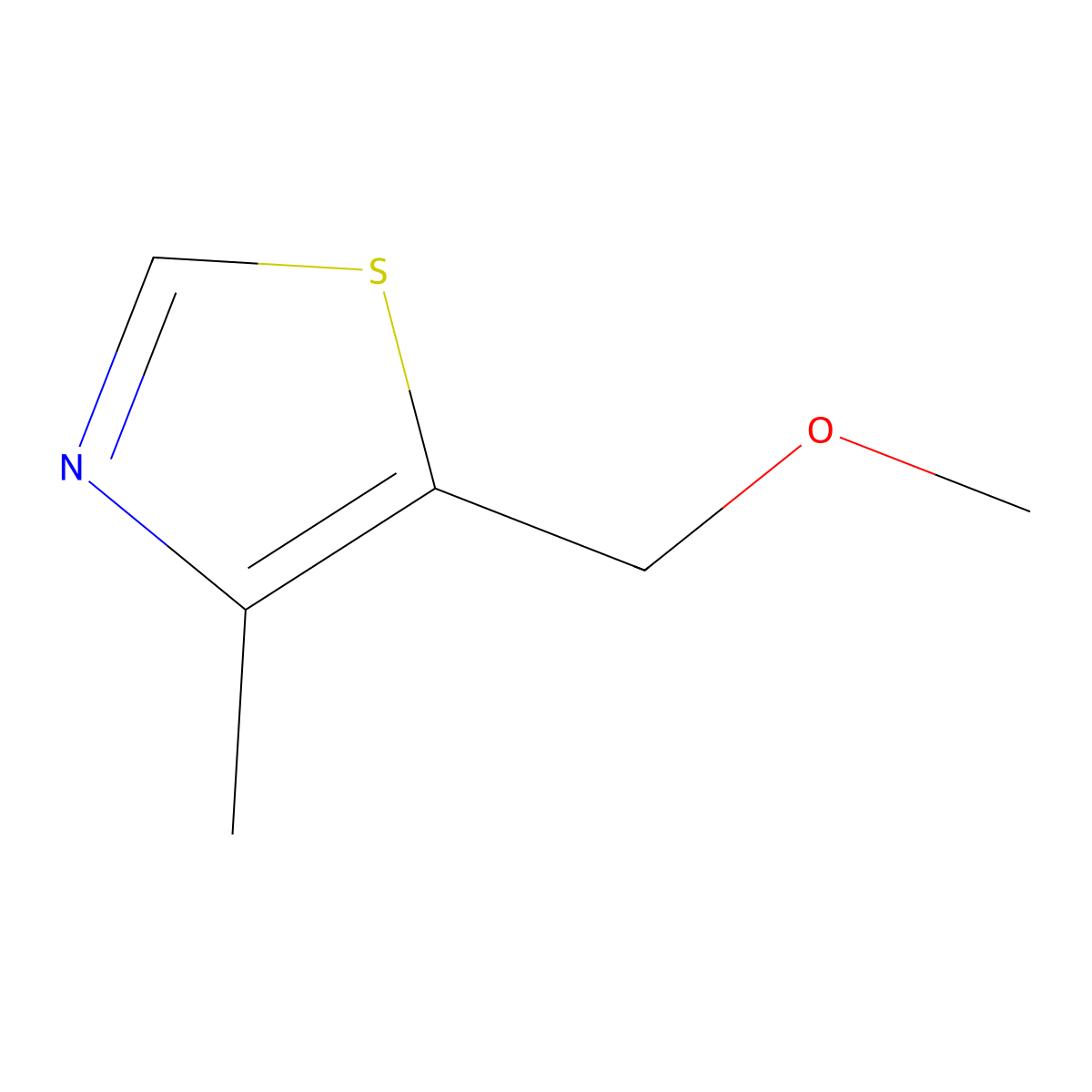 Thiazole, 5-(methoxymethyl)-4-methyl- molecular structure, CAS 30935-41-2