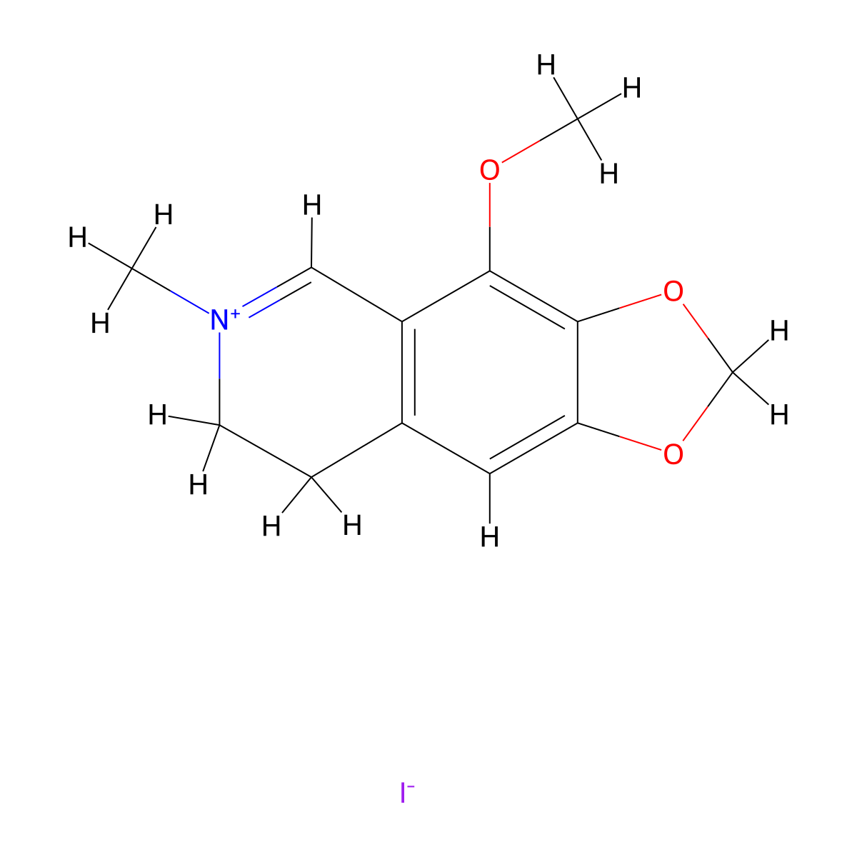 Cotarnine iodide molecular structure, CAS 30936-27-7