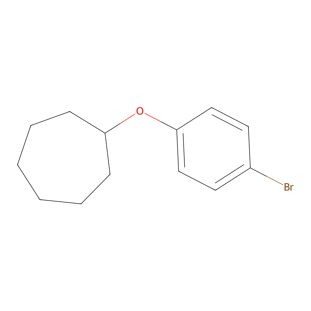 Cycloheptane, (4-bromophenoxy)- molecular structure, CAS 30936-29-9