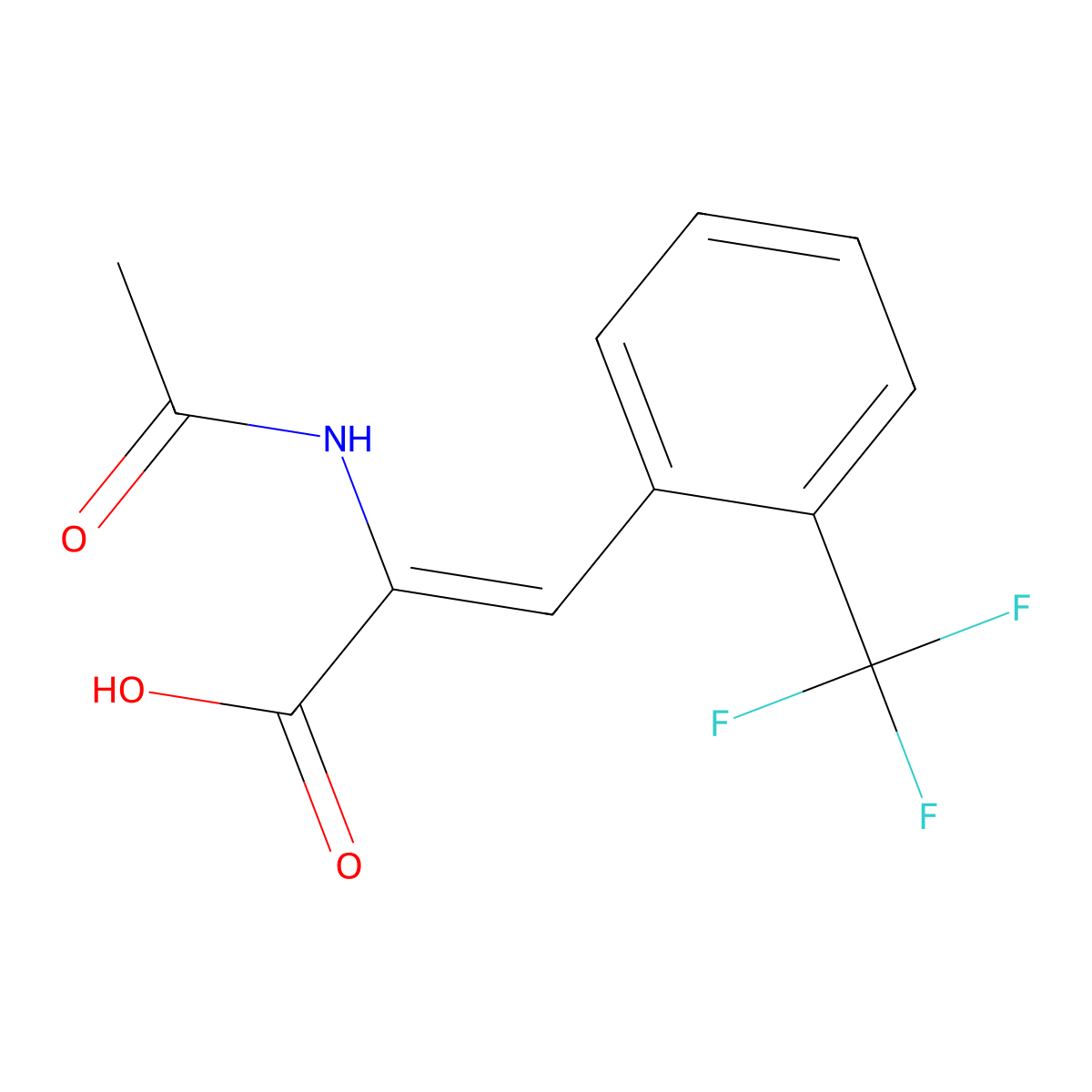 2-acetamido-3-[2-(trifluoromethyl)phenyl]prop-2-enoic Acid molecular structure, CAS 3094-32-4