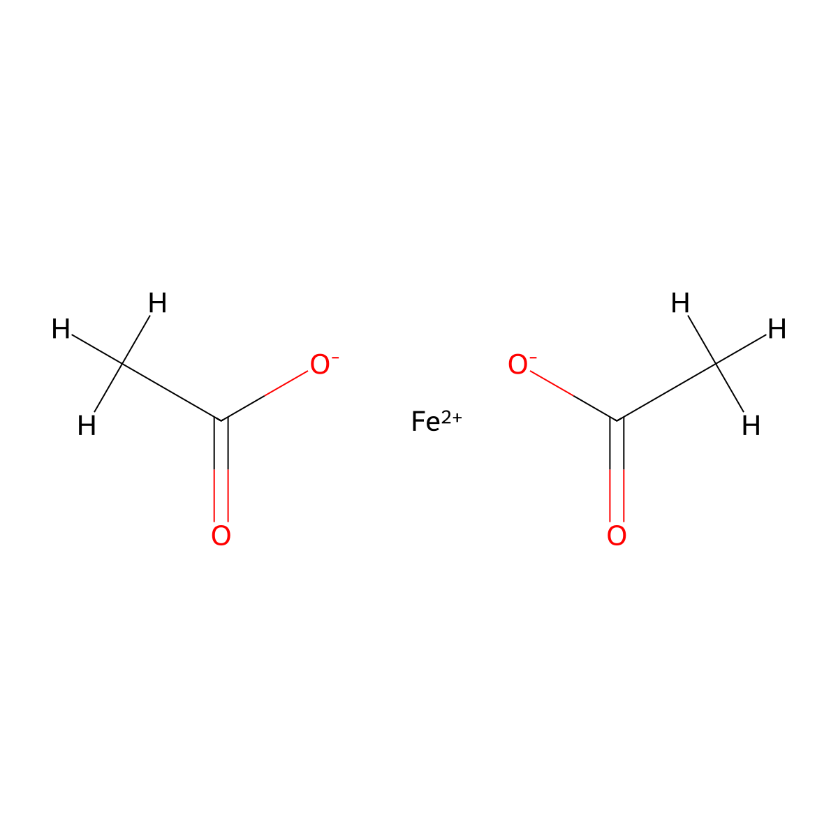 Ferrous acetate molecular structure, CAS 3094-87-9