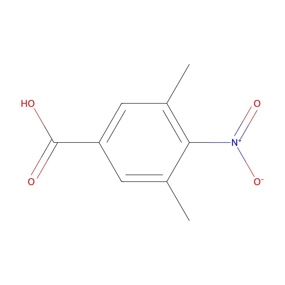 3,5-Dimethyl-4-nitrobenzoic acid molecular structure, CAS 3095-38-3