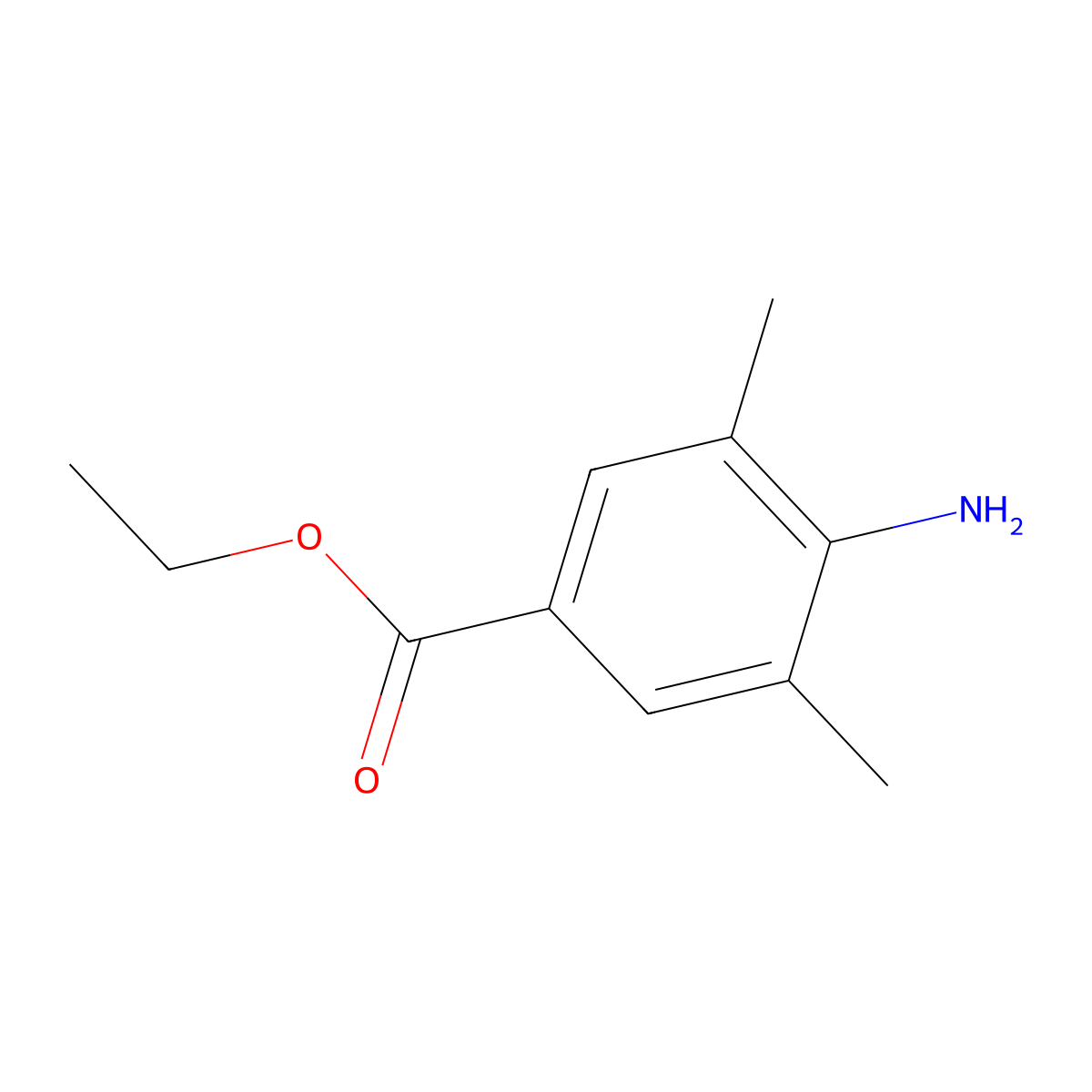 Benzoic acid, 4-amino-3,5-dimethyl-, ethyl ester molecular structure, CAS 3095-47-4