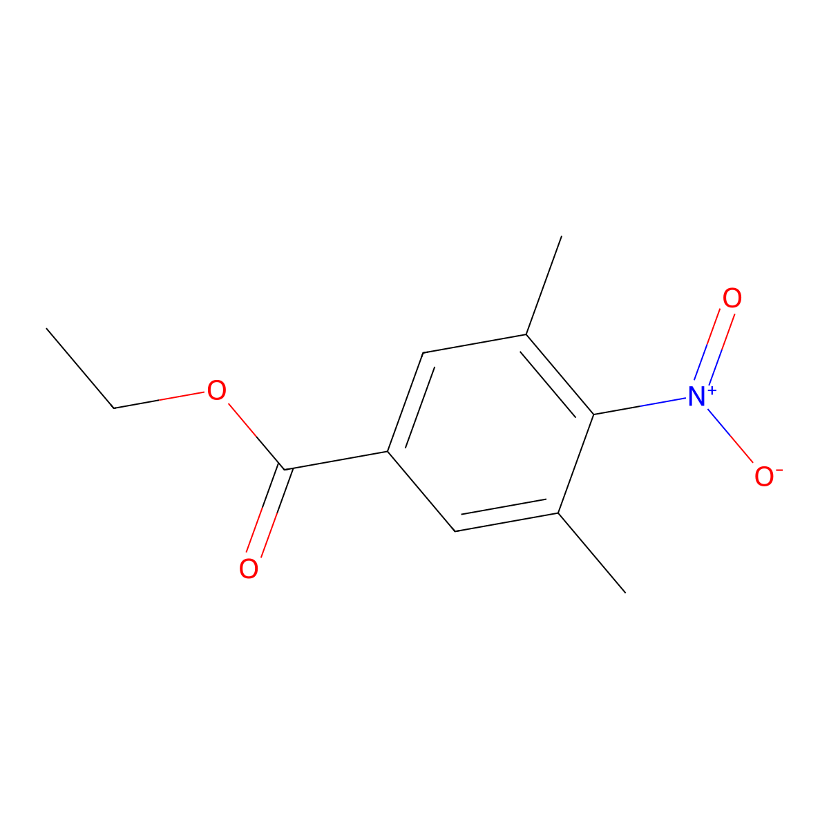 Ethyl 3,5-dimethyl-4-nitrobenzoate molecular structure, CAS 3095-50-9