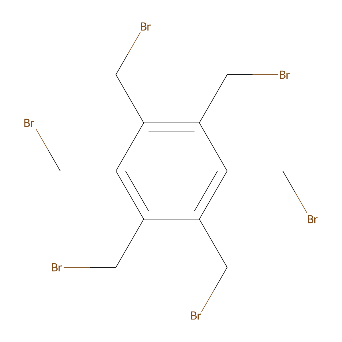 Hexakis(bromomethyl)benzene molecular structure, CAS 3095-73-6