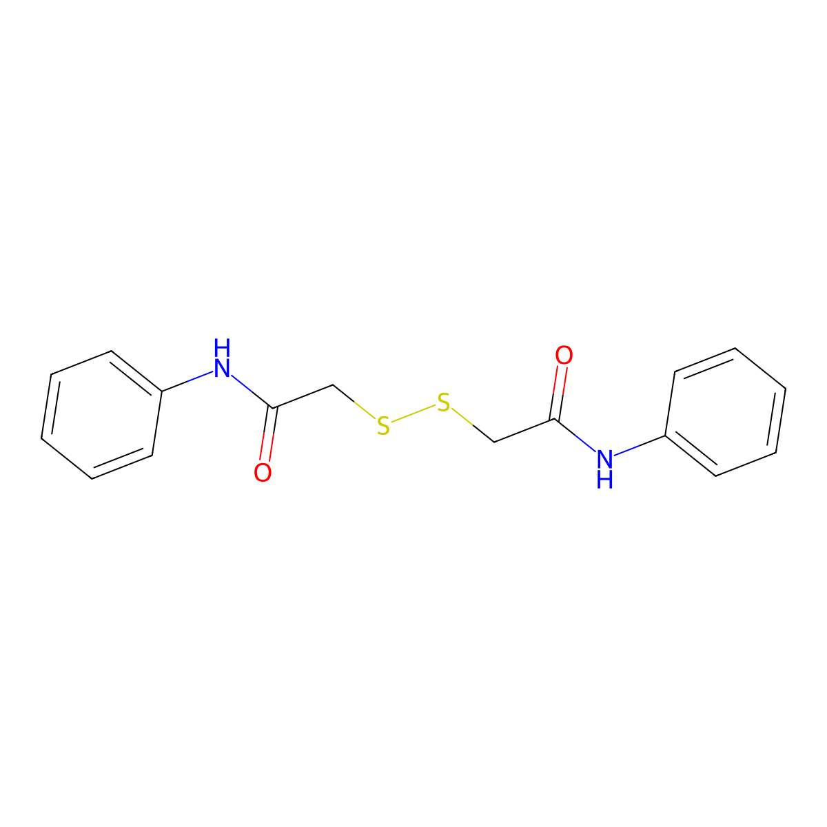 2,2'-Dithiobis(N-phenylacetamide) molecular structure, CAS 3095-79-2