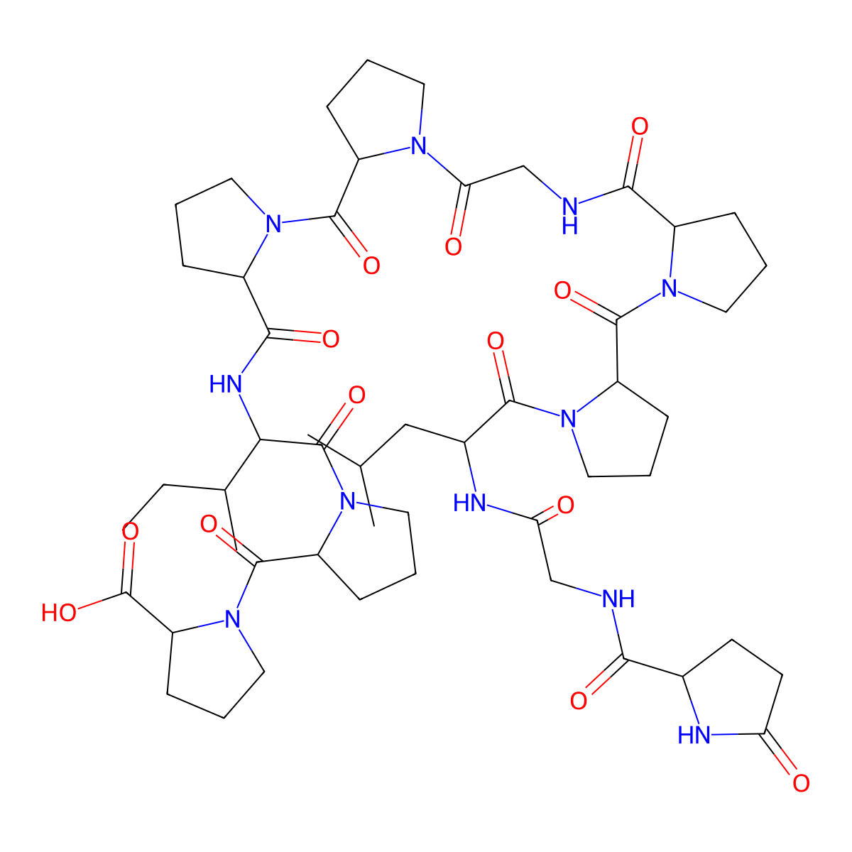 Bradykinin potentiator C molecular structure, CAS 30953-20-9
