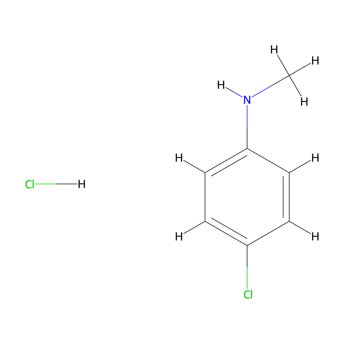 4-chloro-N-methylaniline hydrochloride molecular structure, CAS 30953-65-2
