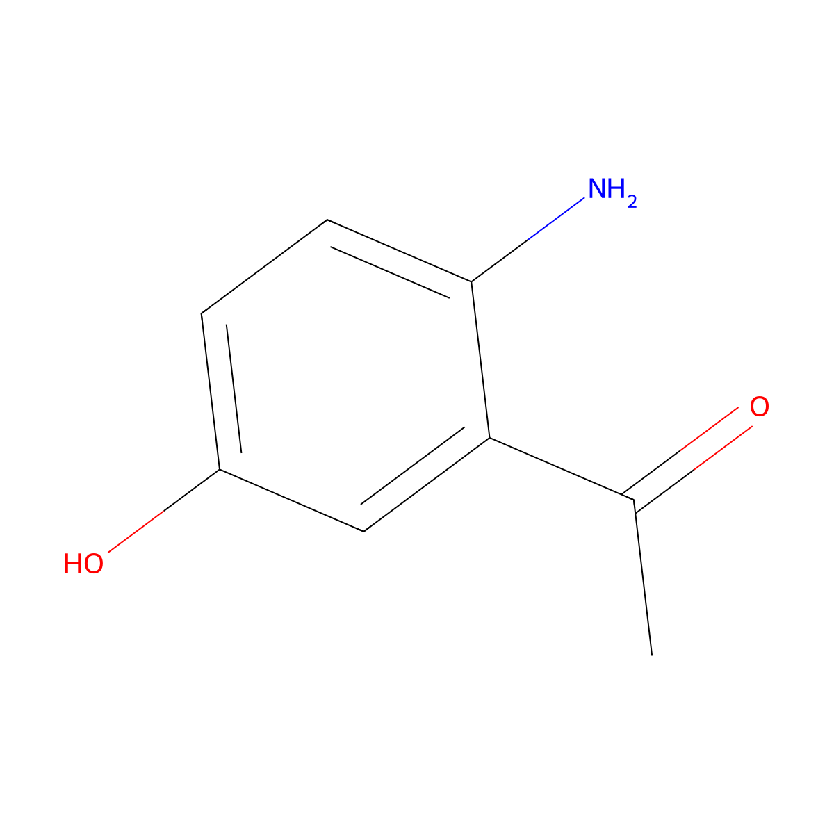 2-Amino-5-hydroxyacetophenone molecular structure, CAS 30954-71-3