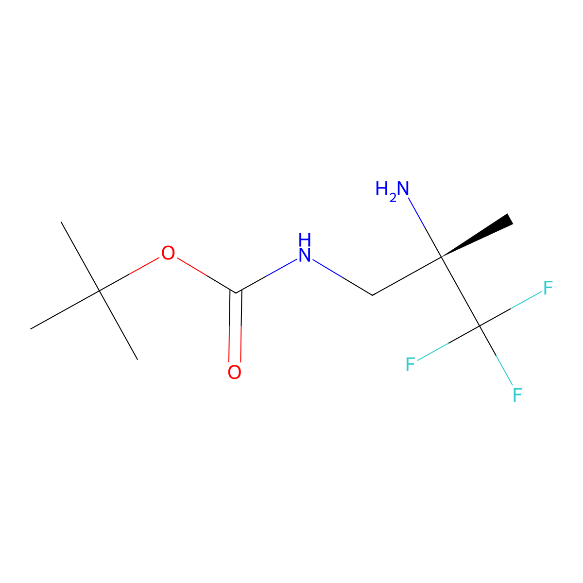 tert-butyl N-[(2S)-2-amino-3,3,3-trifluoro-2-methylpropyl]carbamate molecular structure, CAS 3095664-90-4