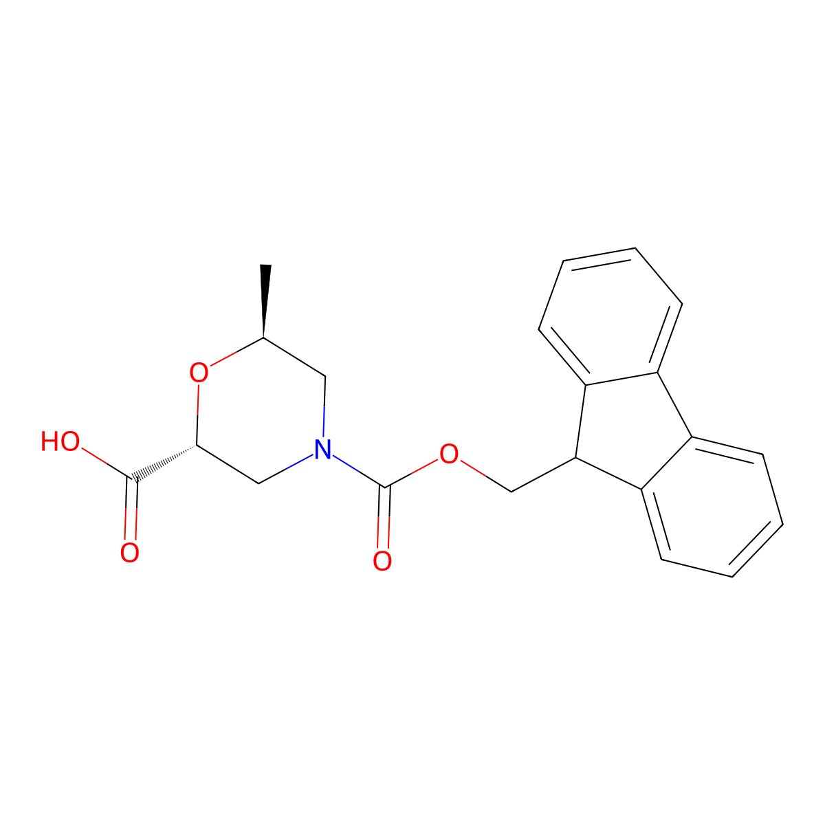 (2R,6S)-4-{[(9H-fluoren-9-yl)methoxy]carbonyl}-6-methylmorpholine-2-carboxylic acid molecular structure, CAS 3095717-32-8