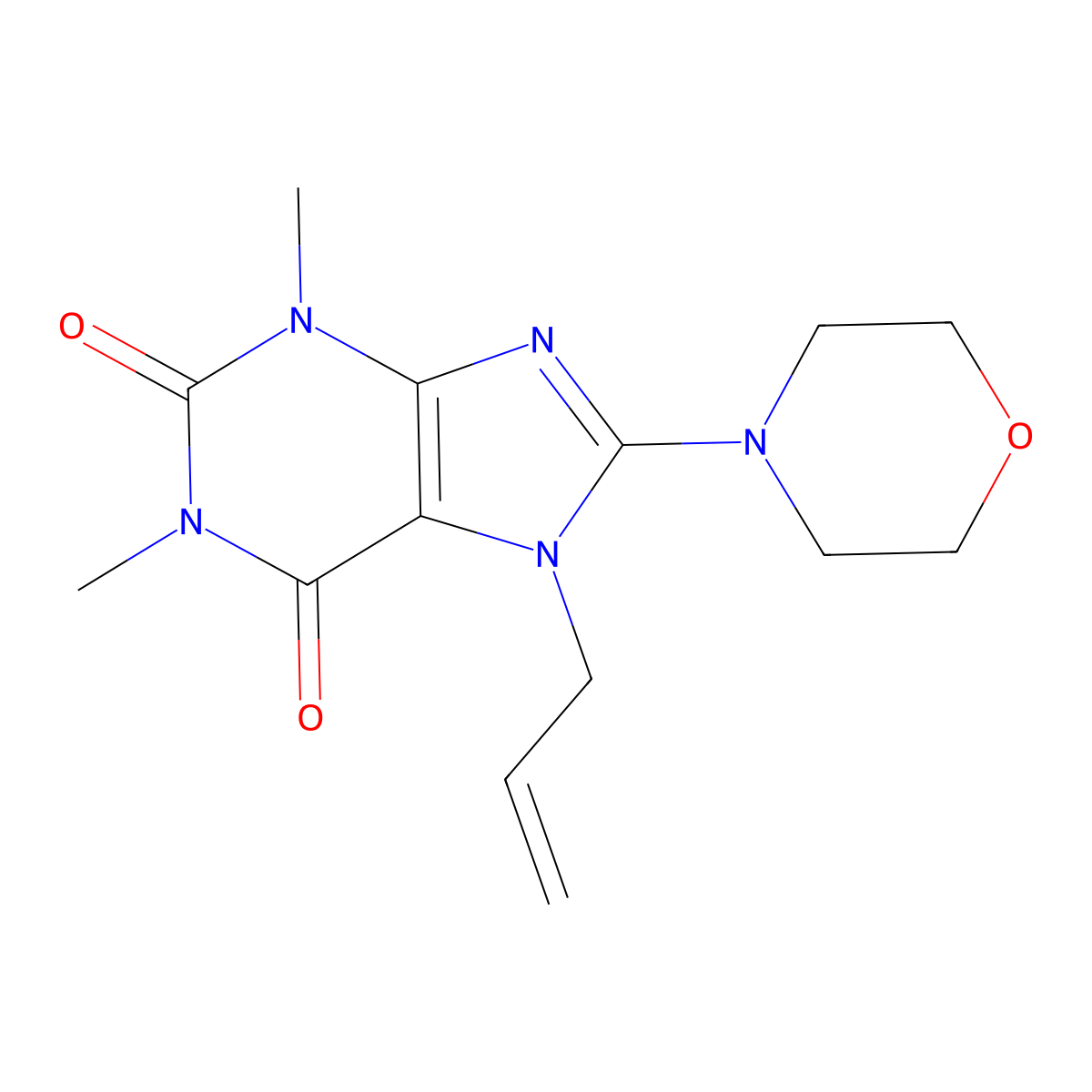 1,3-Dimethyl-8-morpholin-4-yl-7-prop-2-enylpurine-2,6-dione molecular structure, CAS 30958-61-3