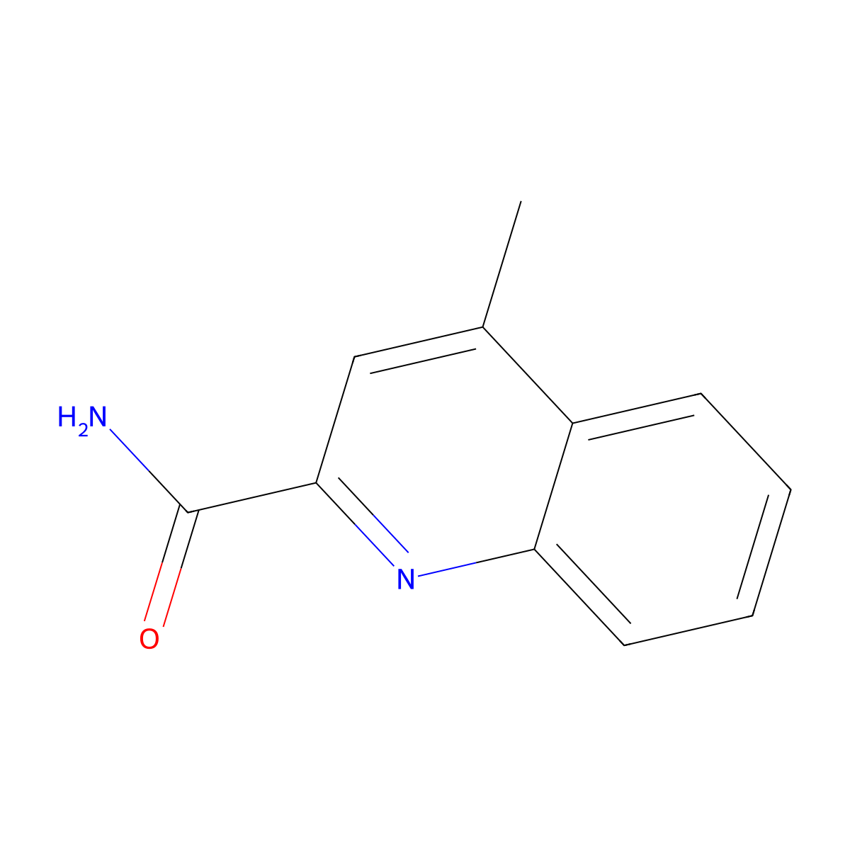 2-Quinolinecarboxamide, 4-methyl- molecular structure, CAS 30958-79-3