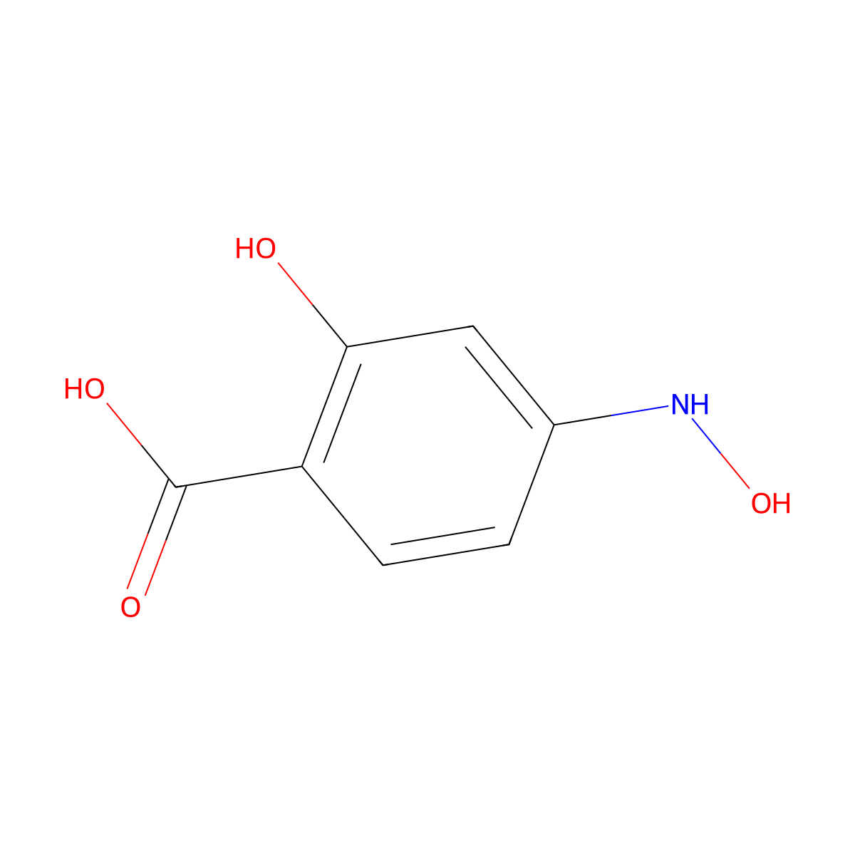 2-Hydroxy-4-(hydroxyamino)benzoic acid molecular structure, CAS 3096-66-0