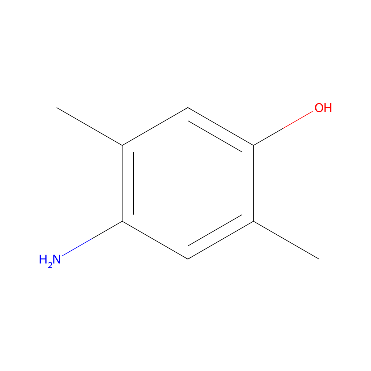 4-Amino-2,5-dimethylphenol molecular structure, CAS 3096-71-7