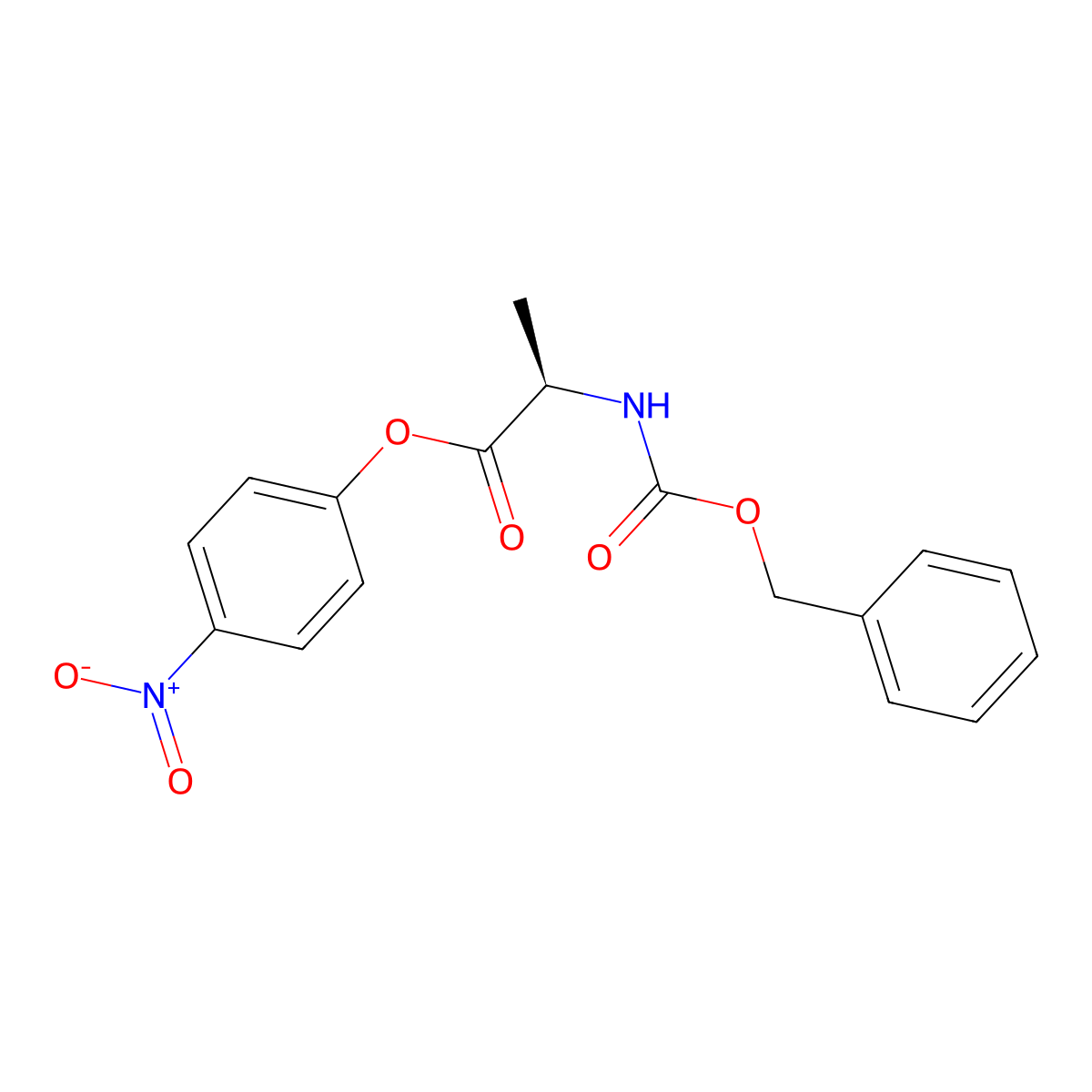 (R)-2-[(Benzyloxycarbonyl)amino]propanoic acid 4-nitrophenyl ester molecular structure, CAS 30960-00-0