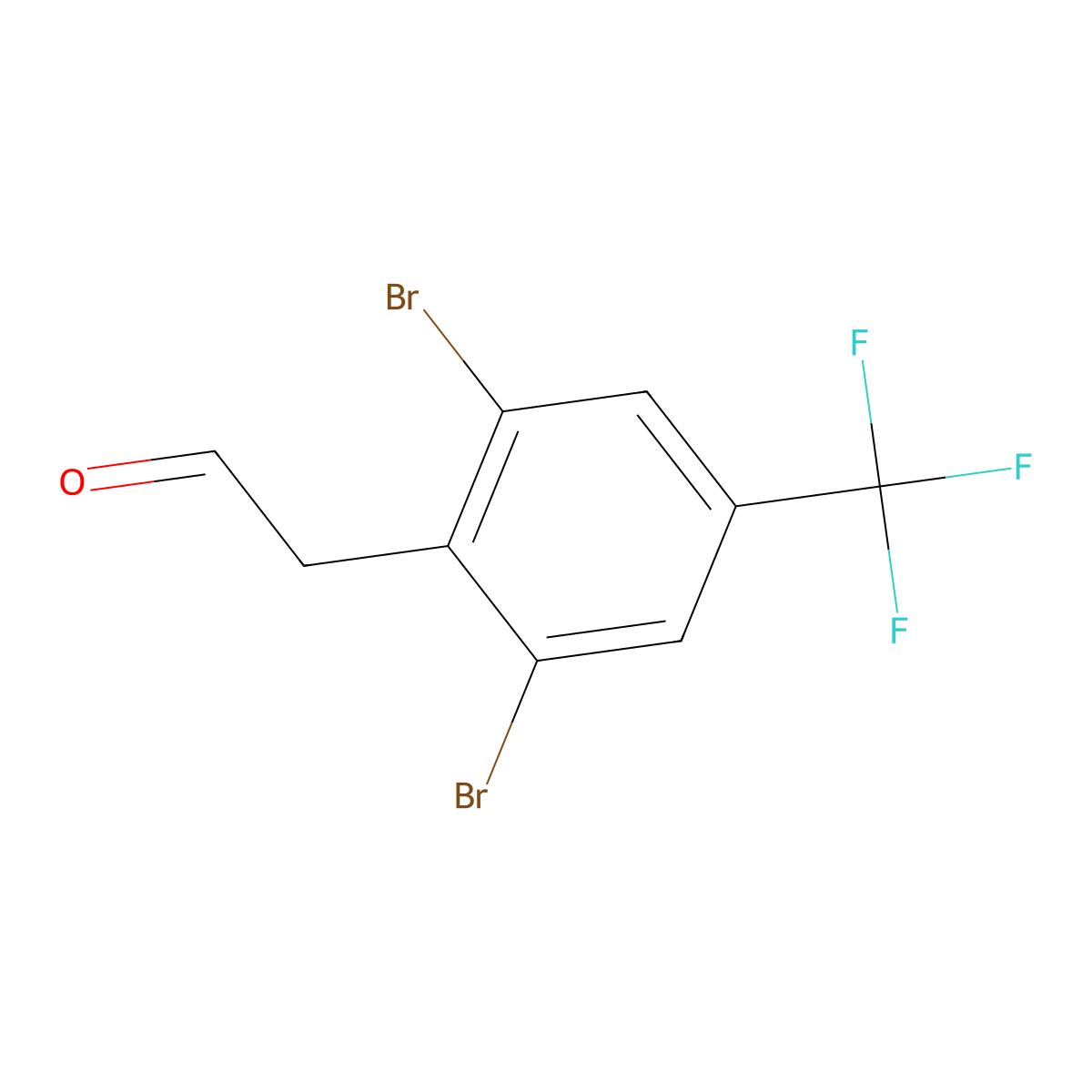 2-[2,6-Dibromo-4-(trifluoromethyl)phenyl]acetaldehyde molecular structure, CAS 3096190-46-1
