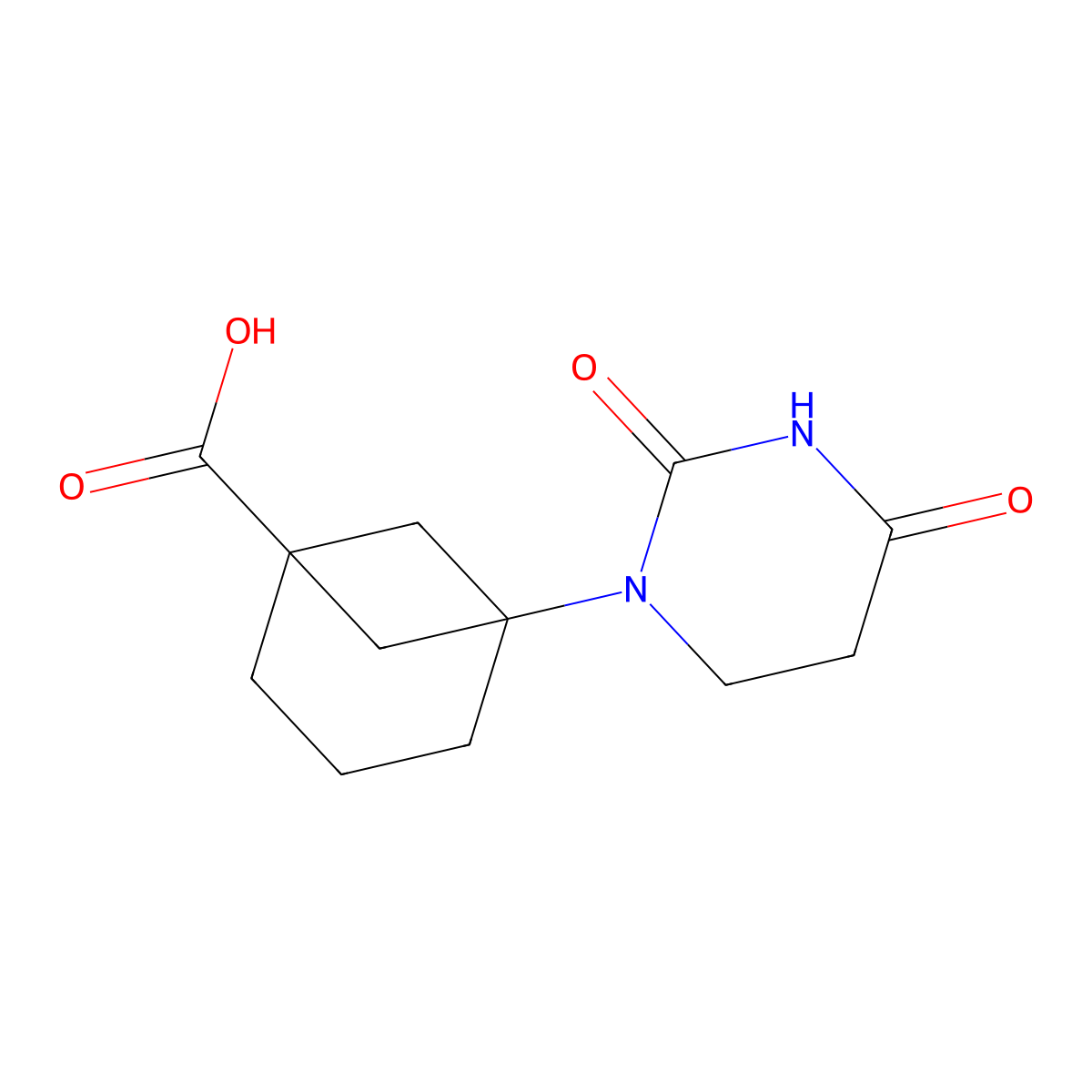 5-(2,4-Dioxo-1,3-diazinan-1-yl)bicyclo[3.1.1]heptane-1-carboxylic acid molecular structure, CAS 3096293-31-8