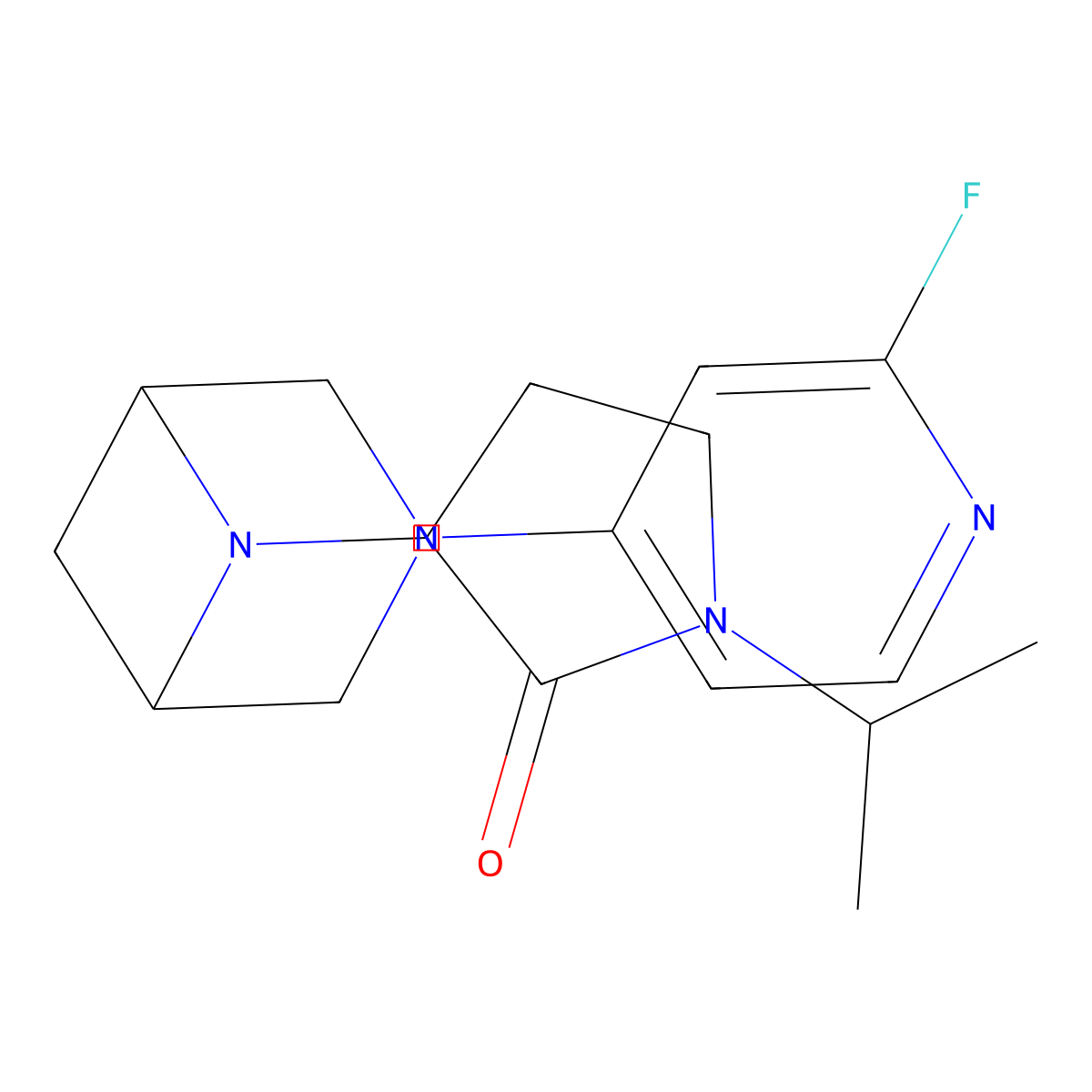 3-[3-(2-Fluoropyridin-4-yl)-3,6-diazabicyclo[3.1.1]heptan-6-yl]-1-propan-2-ylpyrrolidin-2-one molecular structure, CAS 3096524-17-0