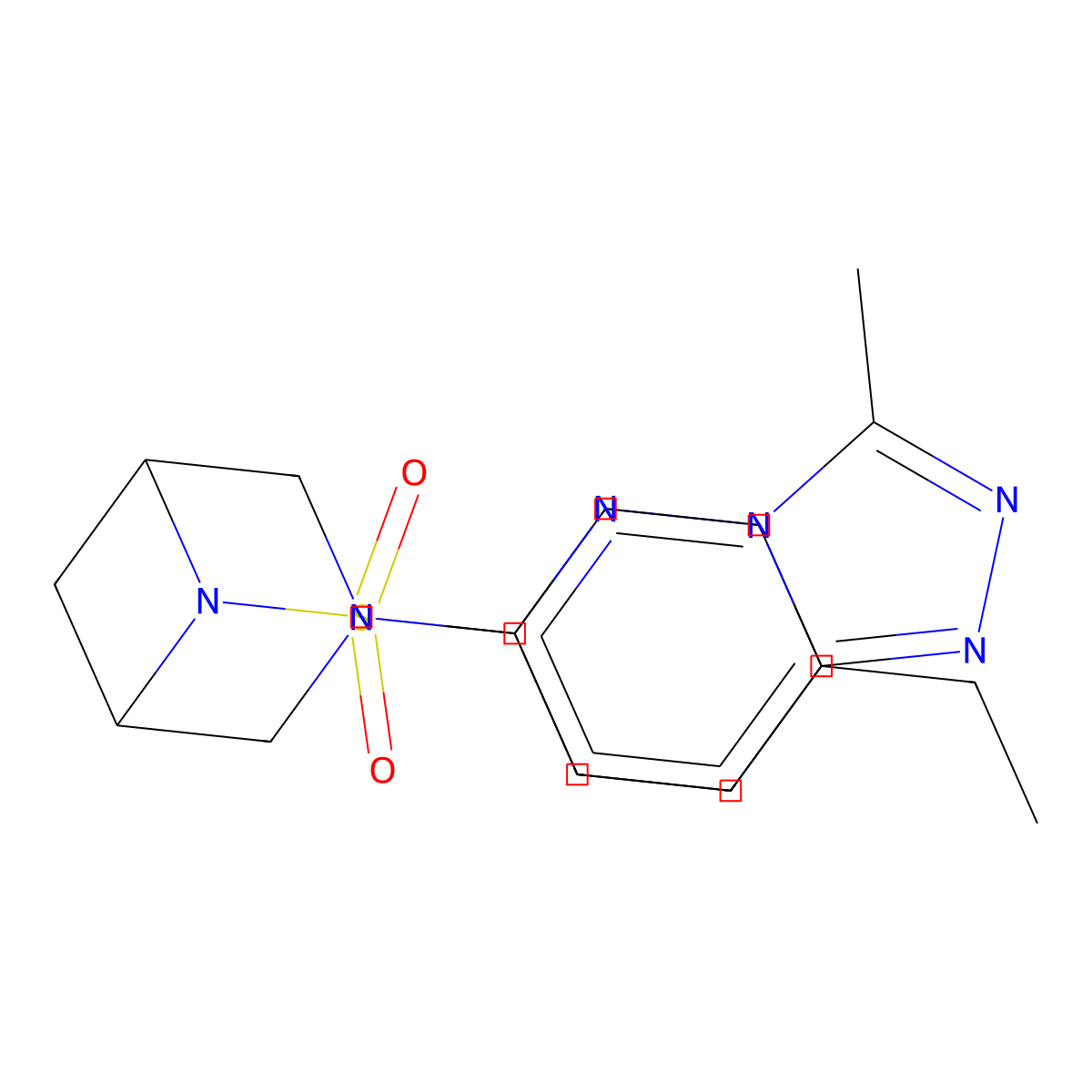 6-[6-(4-Ethylphenyl)sulfonyl-3,6-diazabicyclo[3.1.1]heptan-3-yl]-3-methyl-[1,2,4]triazolo[4,3-b]pyridazine molecular structure, CAS 3096534-49-2