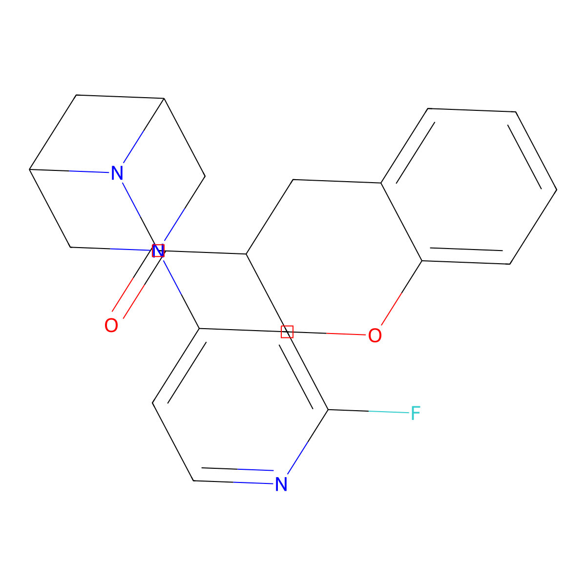 3,4-dihydro-2H-chromen-3-yl-[3-(2-fluoropyridin-4-yl)-3,6-diazabicyclo[3.1.1]hexan-6-yl]methanone molecular structure, CAS 3096541-27-1