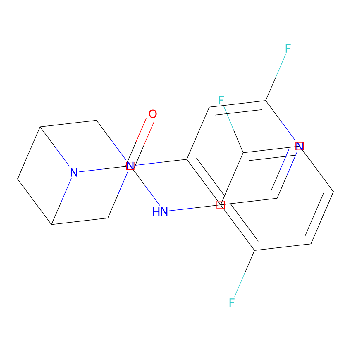 N-(2,6-difluorophenyl)-3-(2-fluoropyridin-4-yl)-3,6-diazabicyclo[3.1.1]heptane-6-carboxamide molecular structure, CAS 3096580-57-0