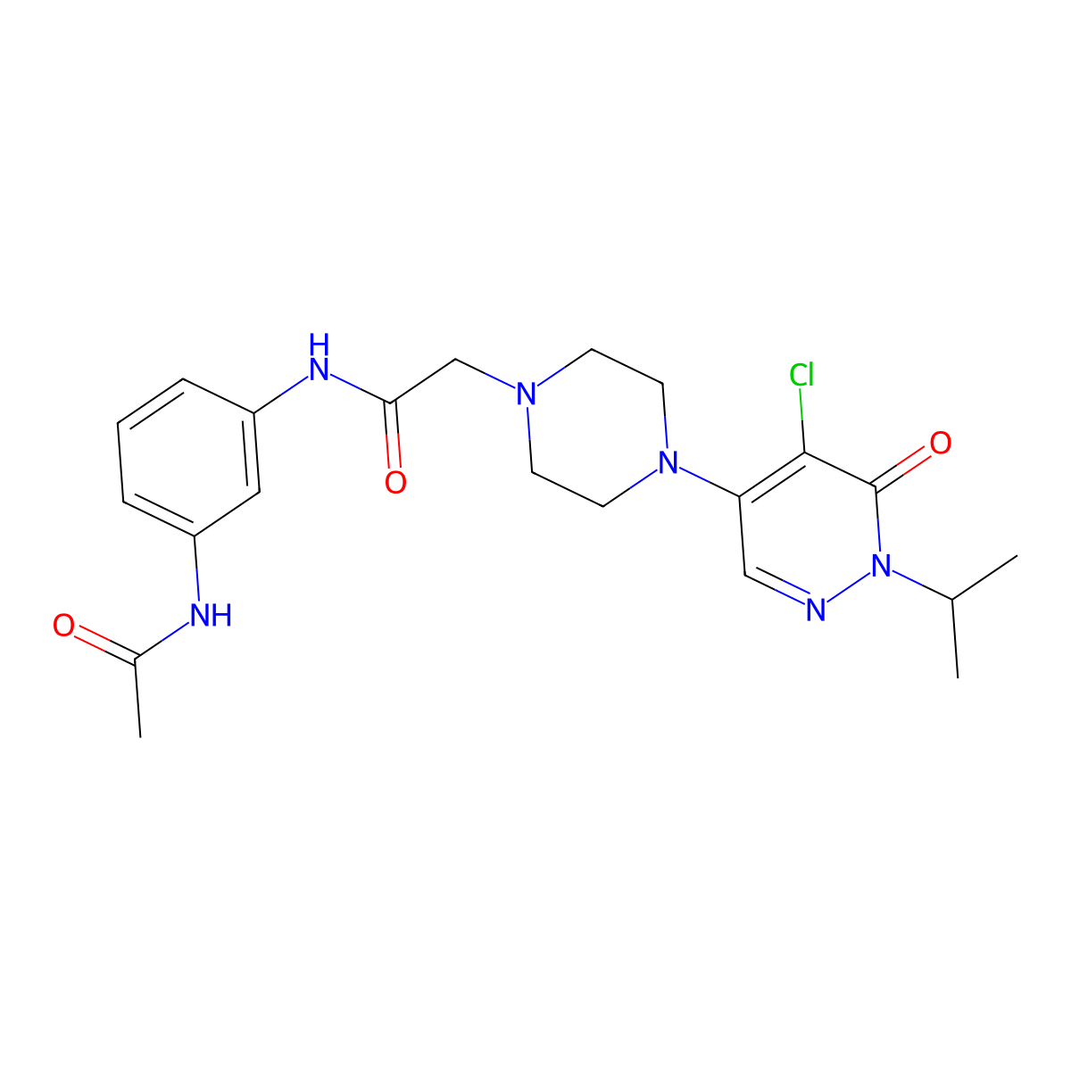 N-(3-acetamidophenyl)-2-[4-(5-chloro-6-oxo-1-propan-2-ylpyridazin-4-yl)piperazin-1-yl]acetamide molecular structure, CAS 3096583-84-2