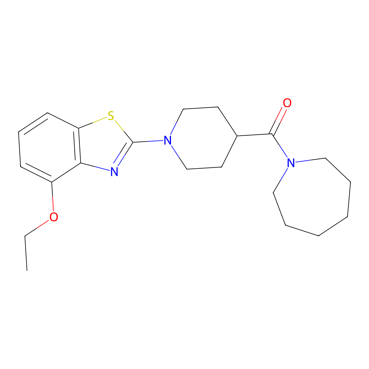Azepan-1-yl-[1-(4-ethoxy-1,3-benzothiazol-2-yl)piperidin-4-yl]methanone molecular structure, CAS 3096584-94-7