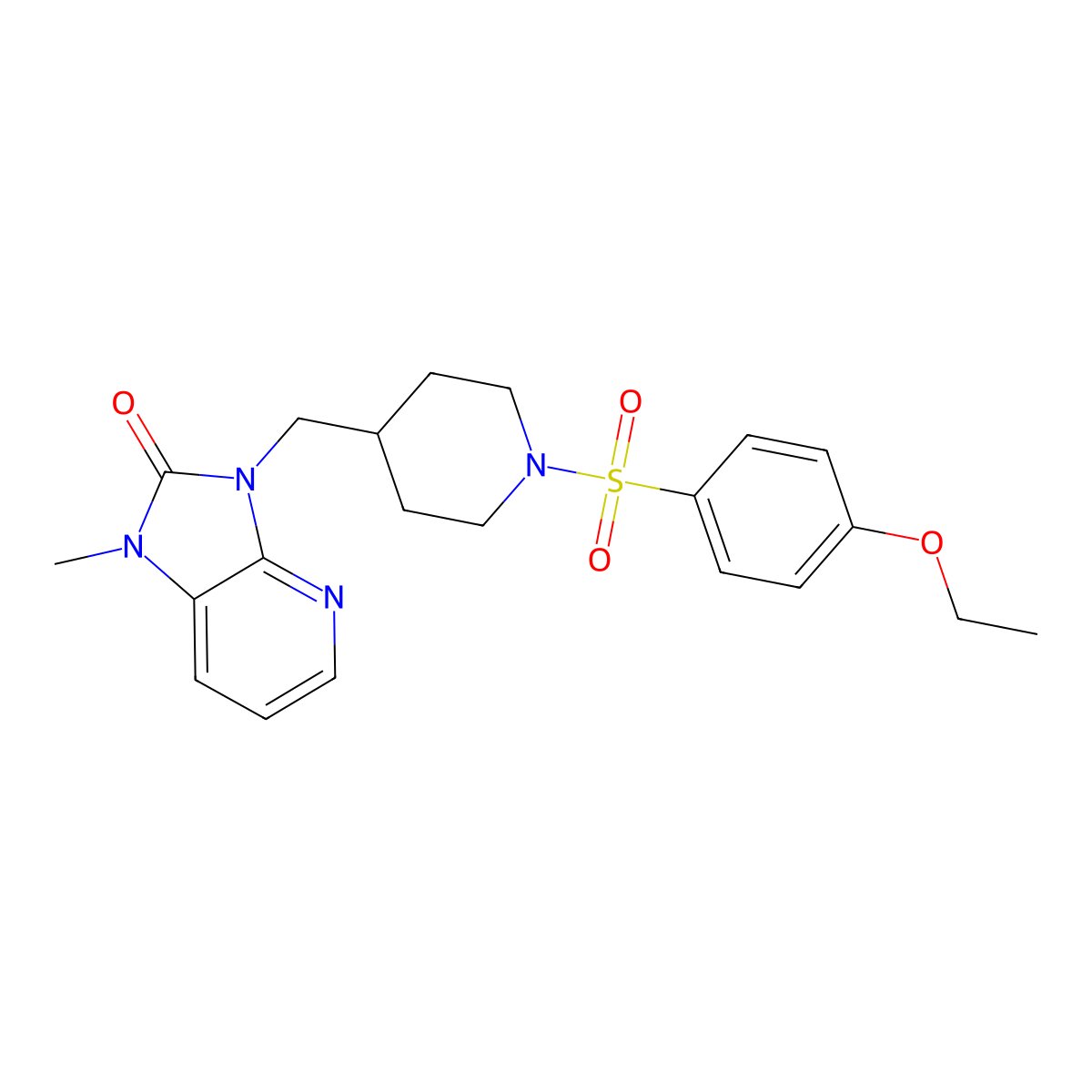 3-[[1-(4-Ethoxyphenyl)sulfonylpiperidin-4-yl]methyl]-1-methylimidazo[4,5-b]pyridin-2-one molecular structure, CAS 3096590-82-5
