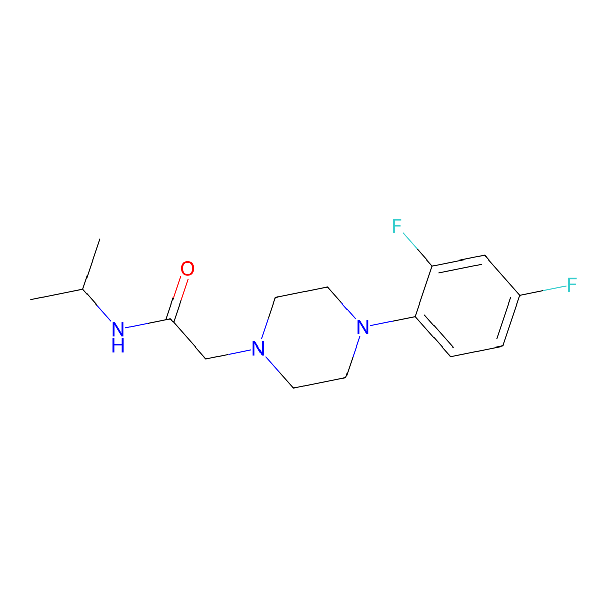 2-[4-(2,4-difluorophenyl)piperazin-1-yl]-N-propan-2-ylacetamide molecular structure, CAS 3096594-98-5