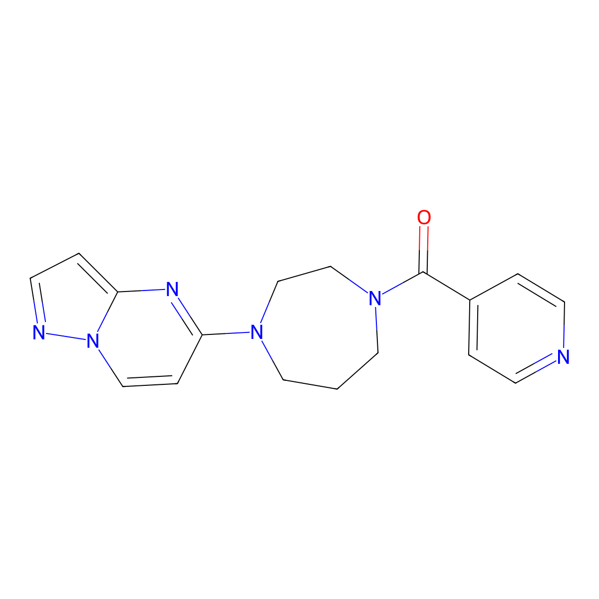 (4-Pyrazolo[1,5-a]pyrimidin-5-yl-1,4-diazepan-1-yl)-pyridin-4-ylmethanone molecular structure, CAS 3096599-39-9