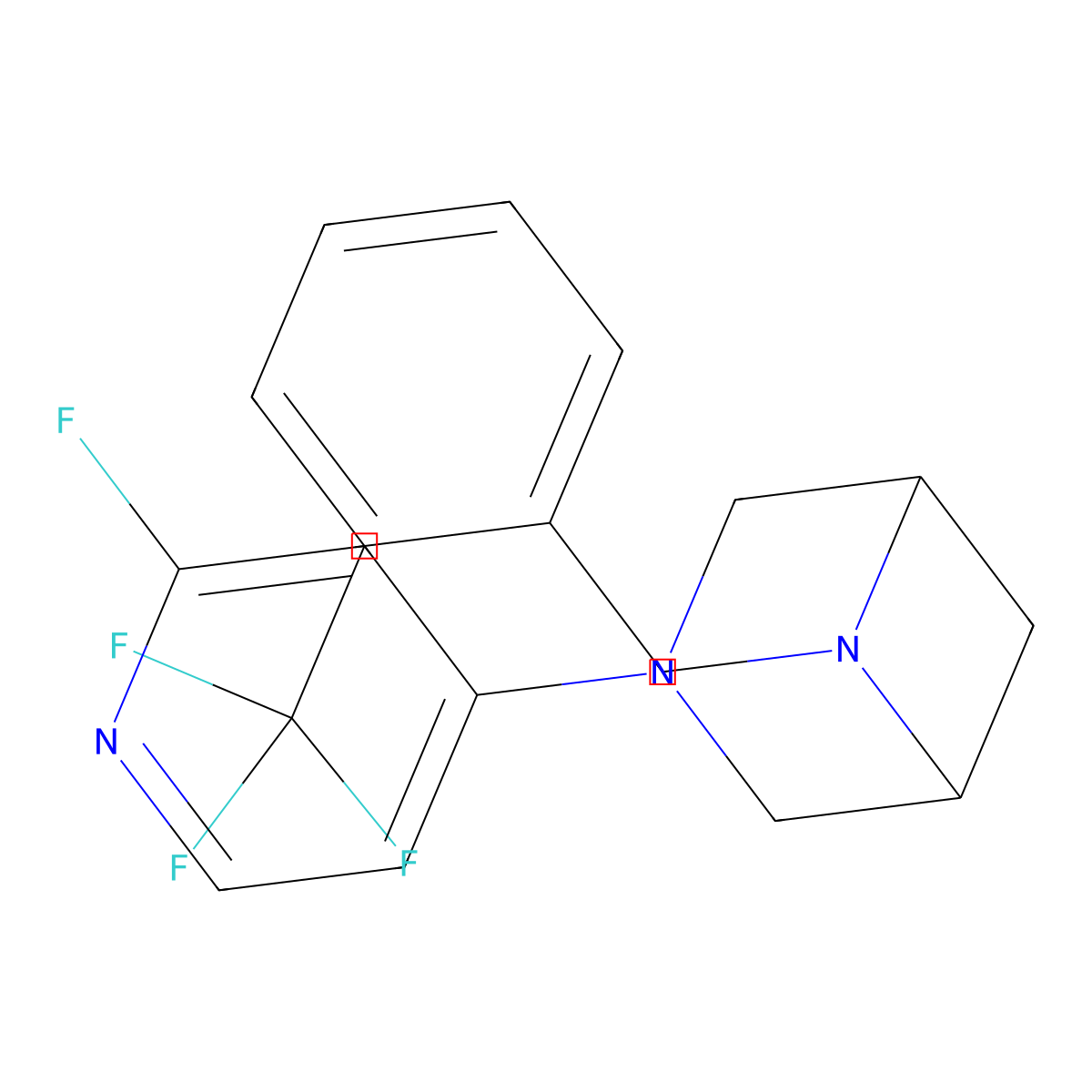 3-(2-Fluoropyridin-4-yl)-6-[[2-(trifluoromethyl)phenyl]methyl]-3,6-diazabicyclo[3.1.1]heptane molecular structure, CAS 3096602-71-7