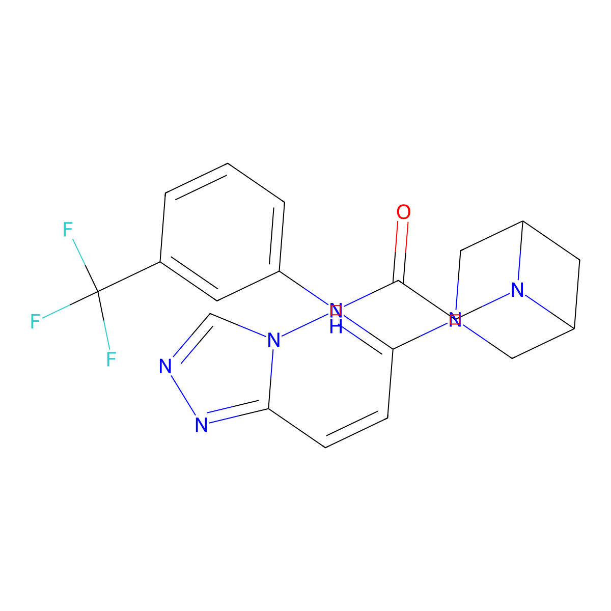 2-[3-([1,2,4]triazolo[4,3-b]pyridazin-6-yl)-3,6-diazabicyclo[3.1.1]heptan-6-yl]-N-[3-(trifluoromethyl)phenyl]acetamide molecular structure, CAS 3096643-14-7