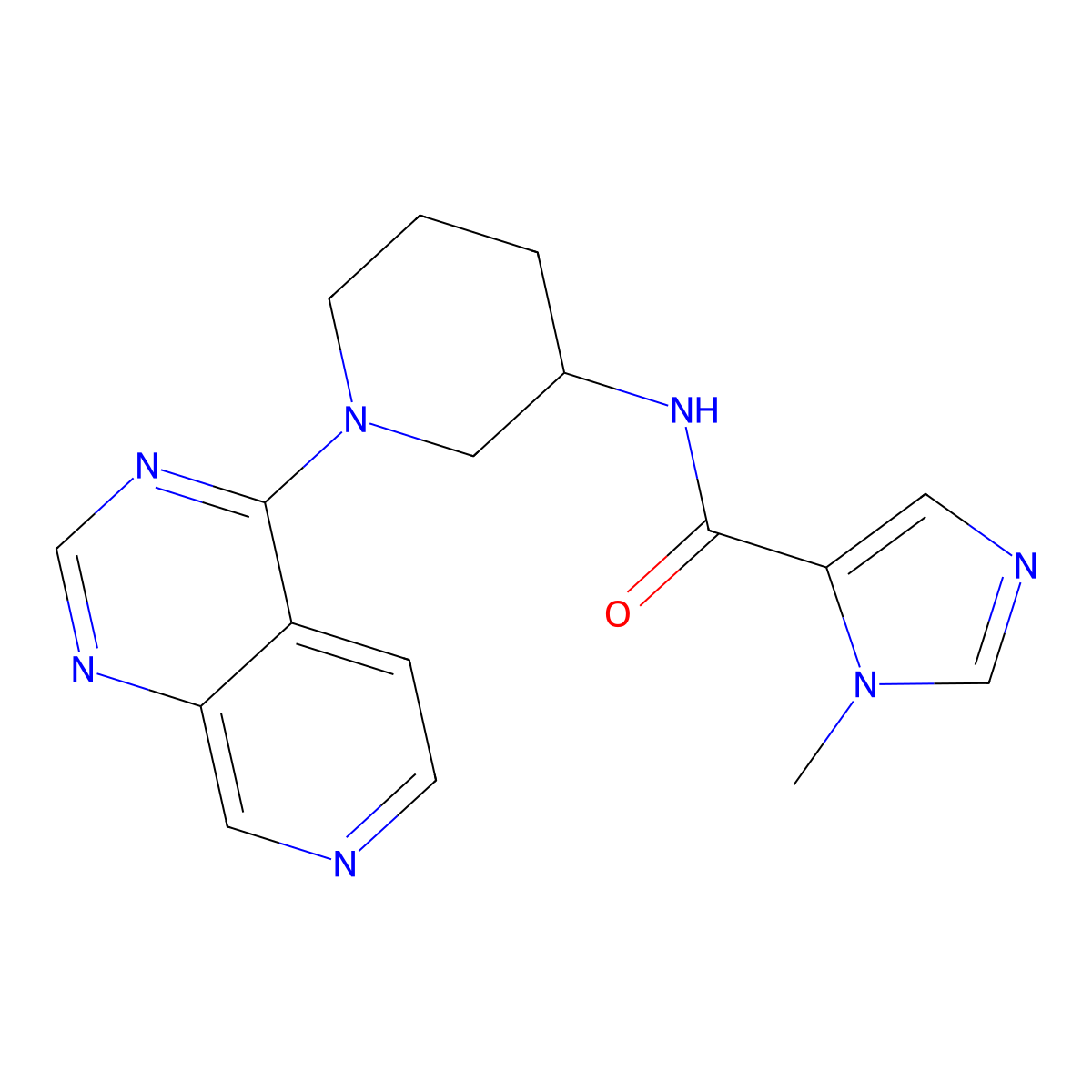 3-methyl-N-(1-pyrido[3,4-d]pyrimidin-4-ylpiperidin-3-yl)imidazole-4-carboxamide molecular structure, CAS 3096650-75-5
