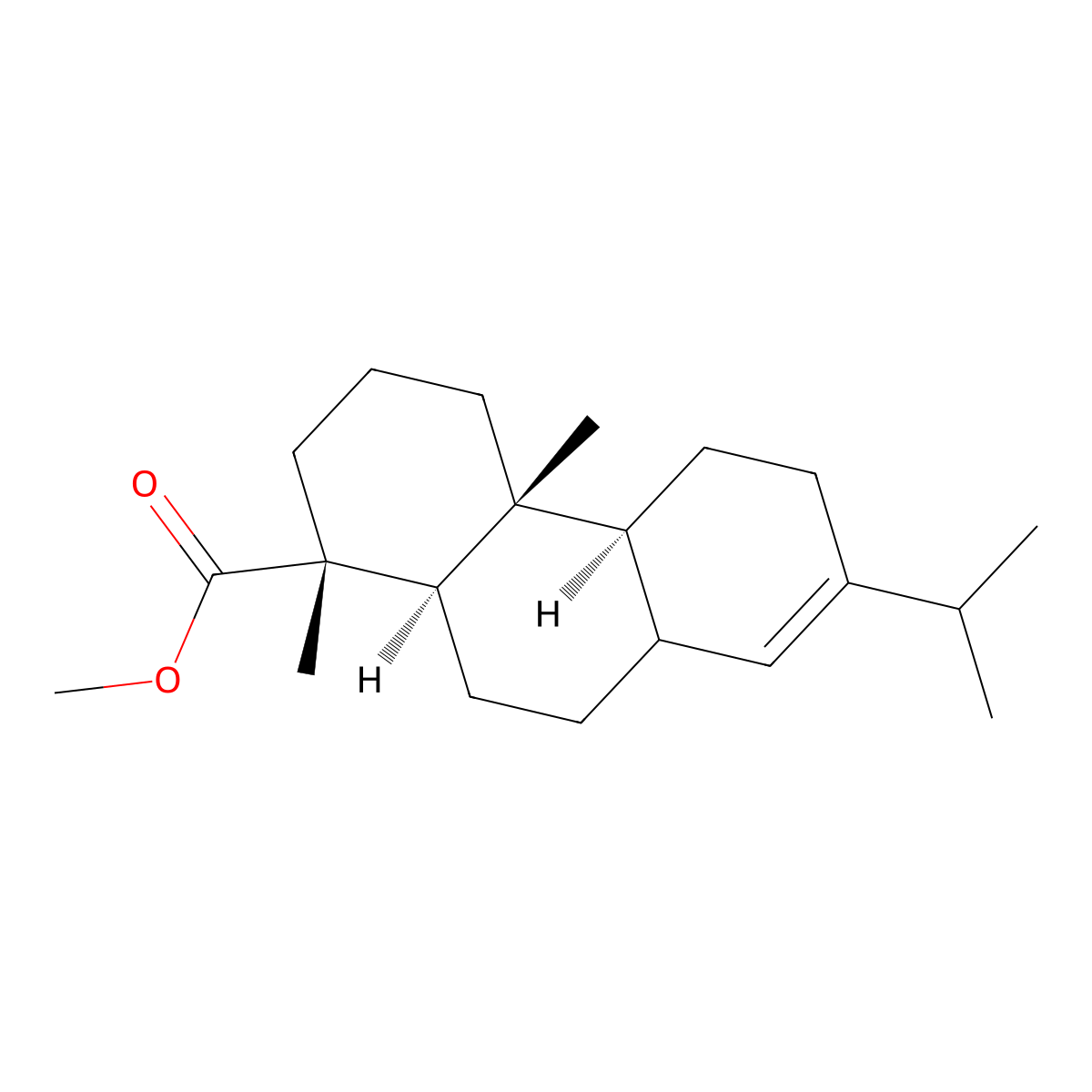 methyl (1R,4aR,4bS,10aR)-1,4a-dimethyl-7-propan-2-yl-2,3,4,4b,5,6,8a,9,10,10a-decahydrophenanthrene-1-carboxylate molecular structure, CAS 30968-45-7