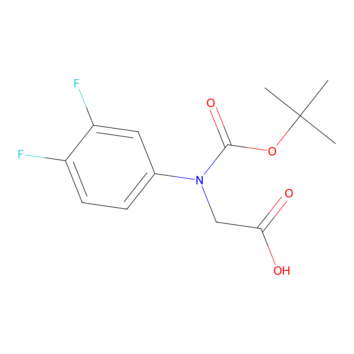 [tert-Butoxycarbonyl-(3,4-difluorophenyl)-amino]-acetic acid molecular structure, CAS 309712-81-0