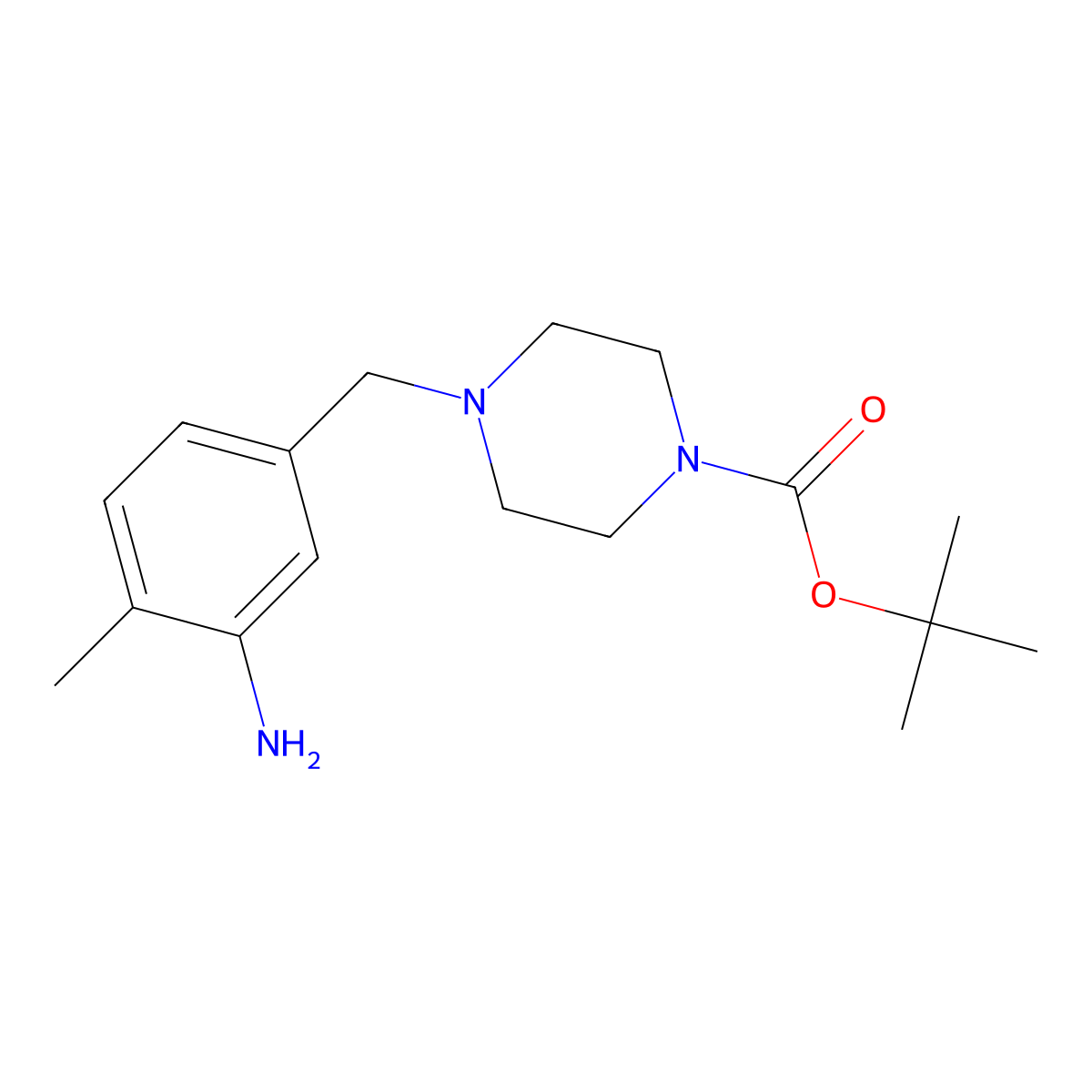 tert-Butyl 4-(3-amino-4-methylbenzyl)piperazine-1-carboxylate molecular structure, CAS 309712-83-2